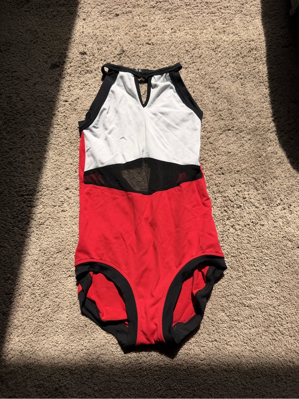 Colorblock Five DanceWear Leotard in Red, White & Black